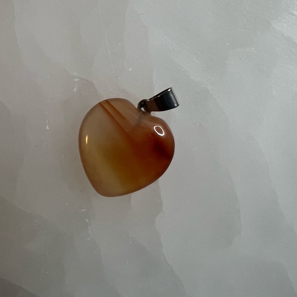 Carnelian Heart Necklace Pendant - Picture 2 of 5